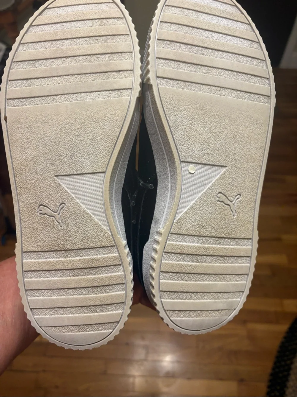 Puma Black and White Platform Sneakers
